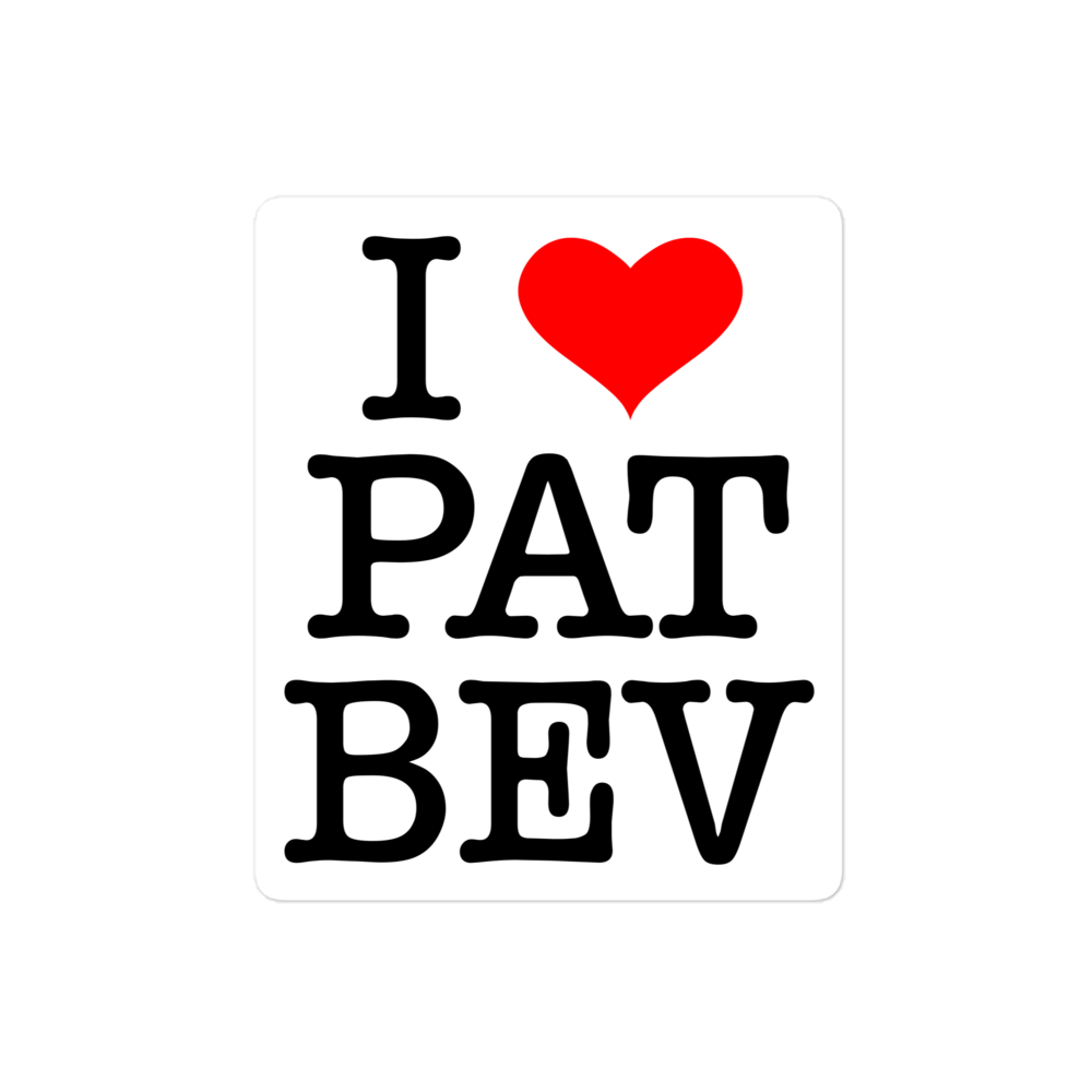 I Love Pat Bev Sticker